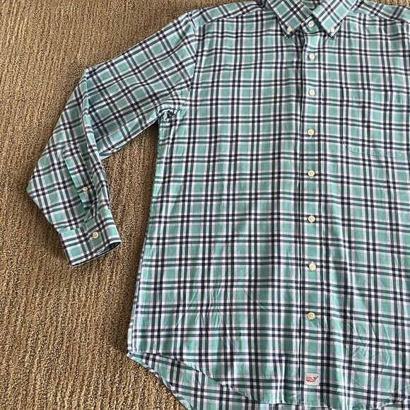 Vineyard Vines Blue Plaid Button Down Murray Shirt - Picture 2 of 8